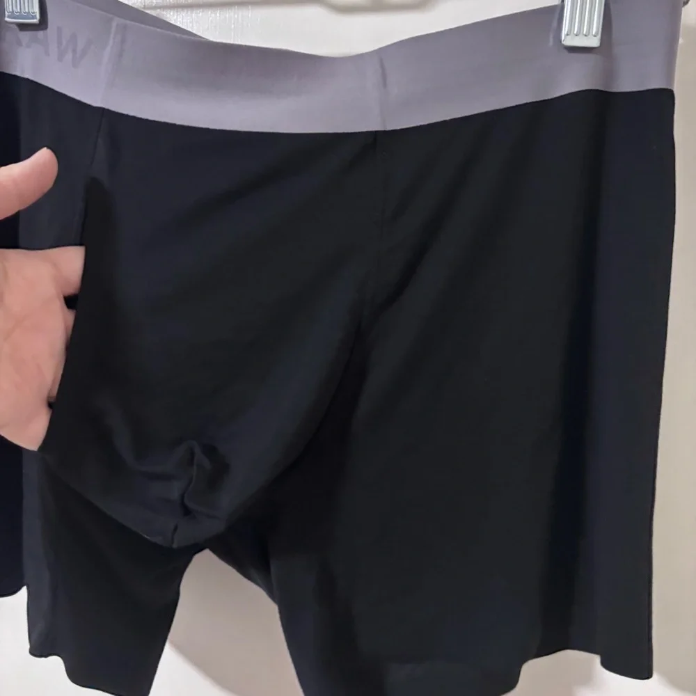 Netdraw Men's Black viscose bamboo spandex Boxer Briefs black gray Large